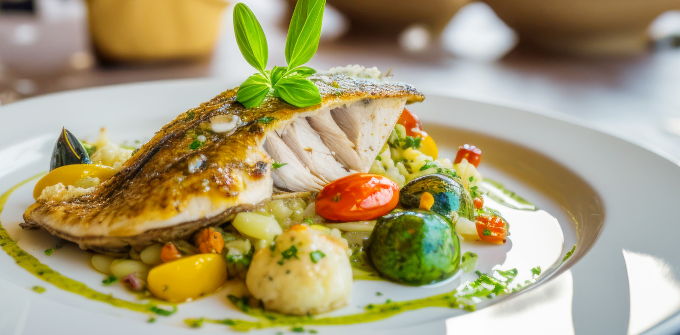 綺麗に盛り付けられたお料理